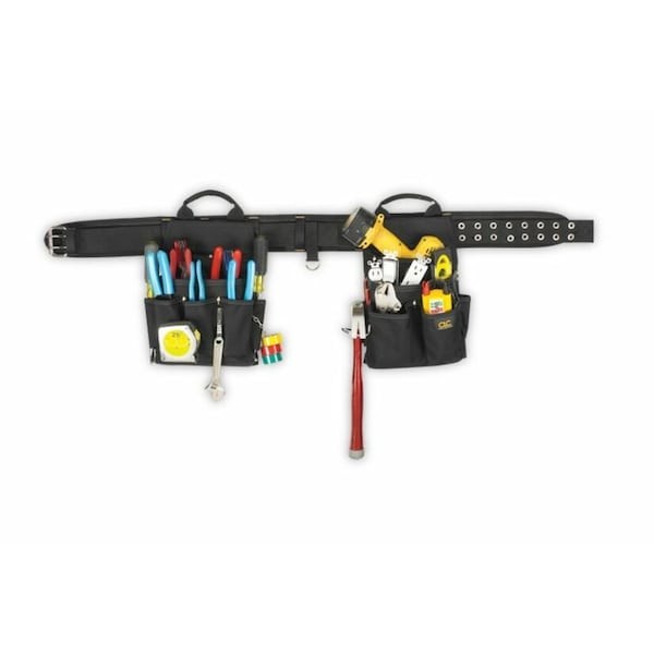 Clc Work Gear 5609 Black Polyester Tool Belt, 20 Pockets