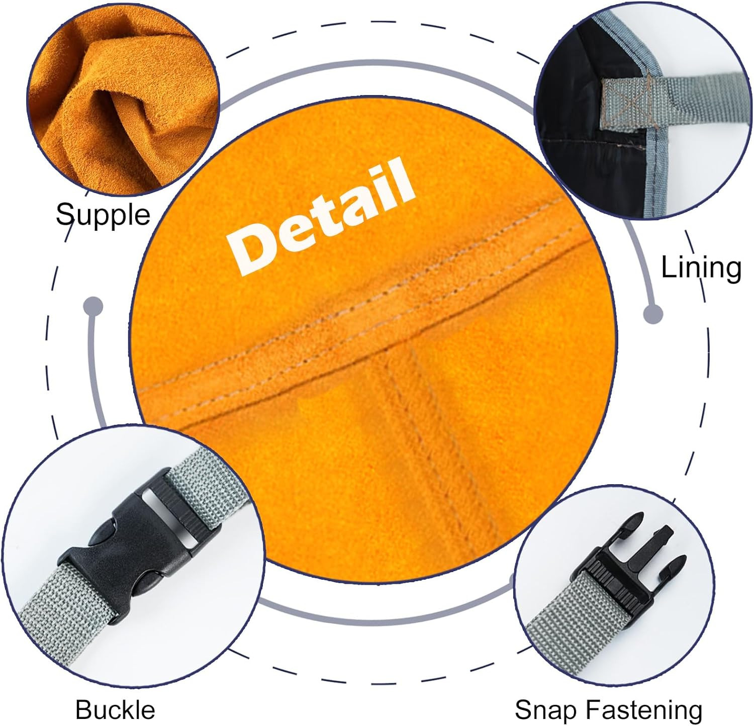 Leather Work Shop Apron, Buckle Straps, Heat & Flame Resistant Welding Apron