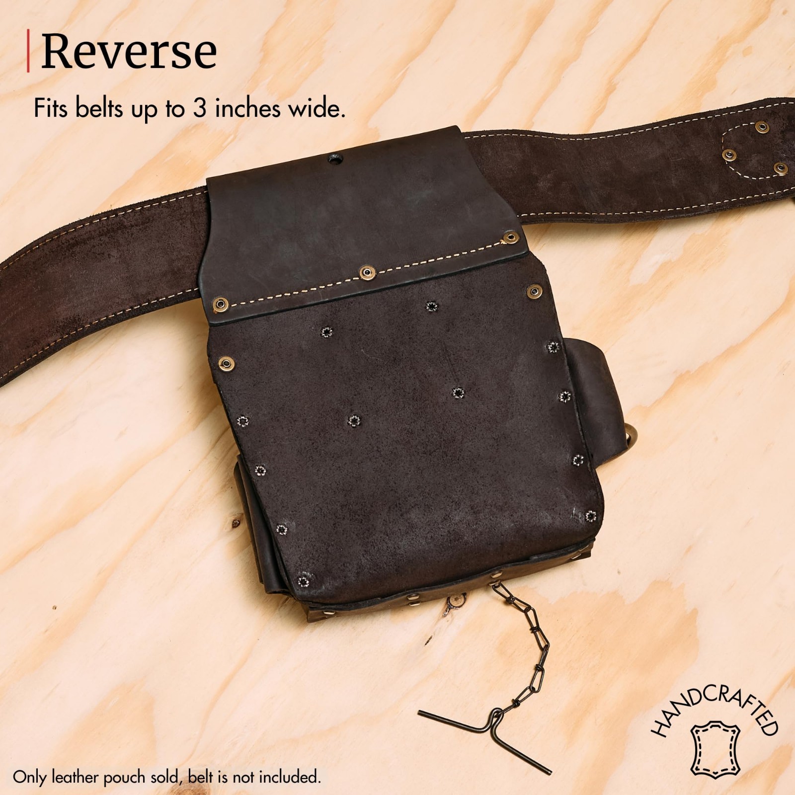 13-in-1 Leather Electrician Tool Pouch w/Hammer Loop, Tape Measure Clip & 6 Pock