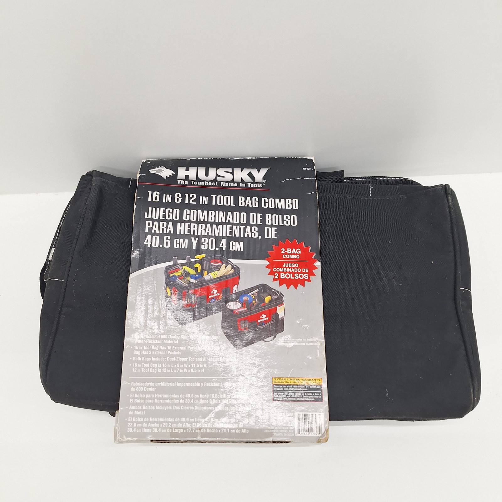 husky tool bag 16″ in and 12 in tool bag combo