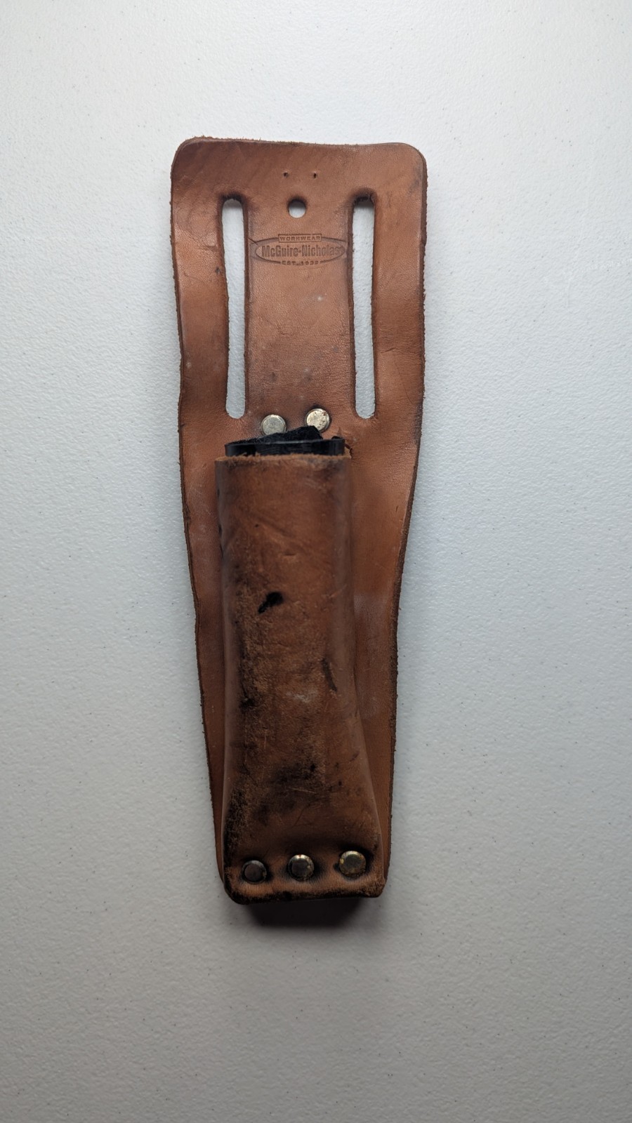 McGuire-Nicholas Workwear leather Tool Holster Sheath Saddle Leather Mexico 453R