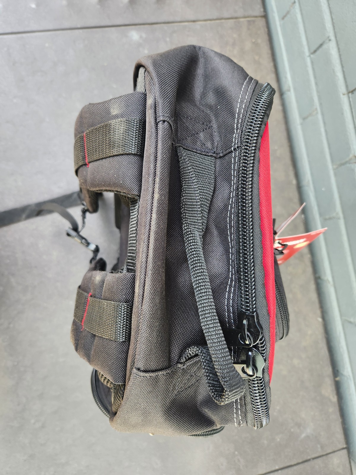 Never Used Husky Tool Backpack Black Red Multiple Compartments Padded Handle