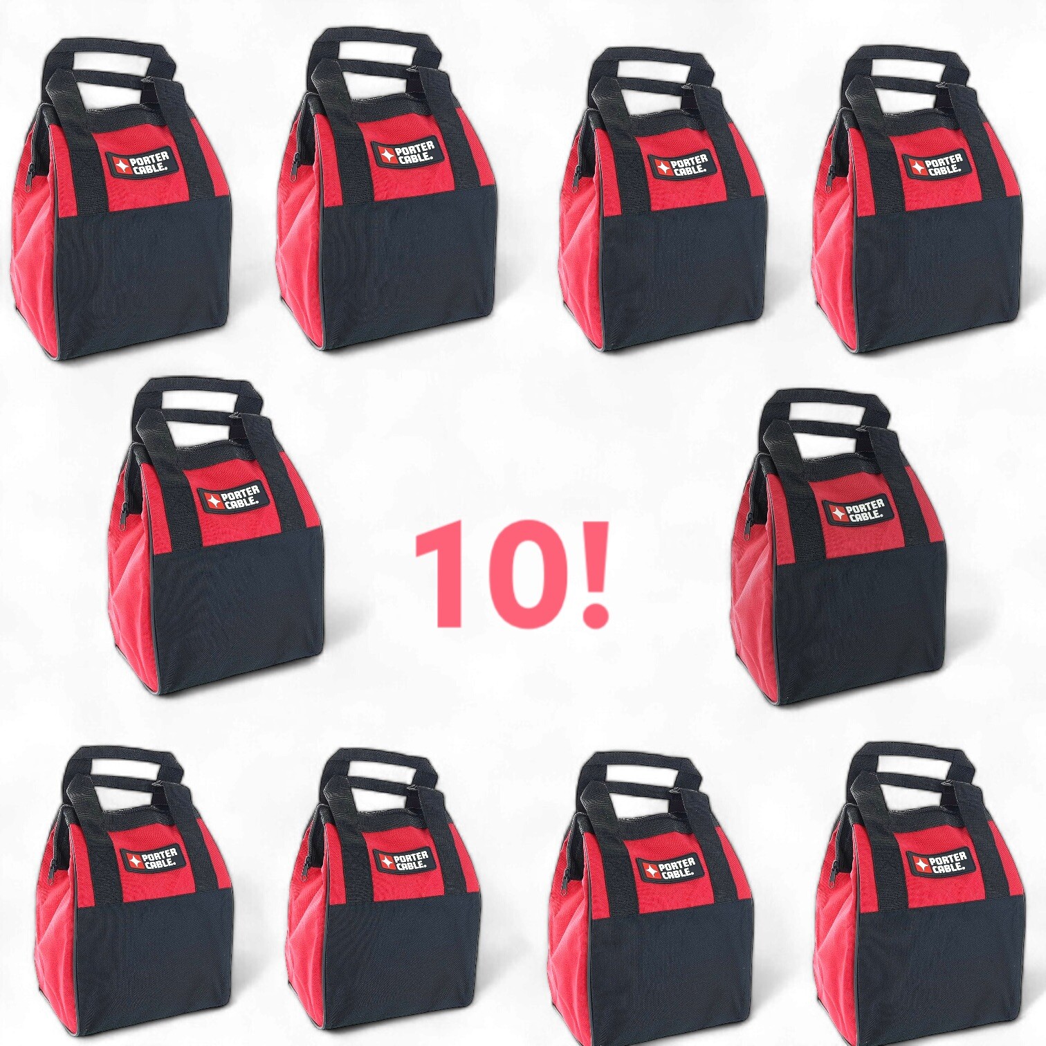 Bulk Pack of Ten New Heavy Duty Canvas Contractor Tool Bags