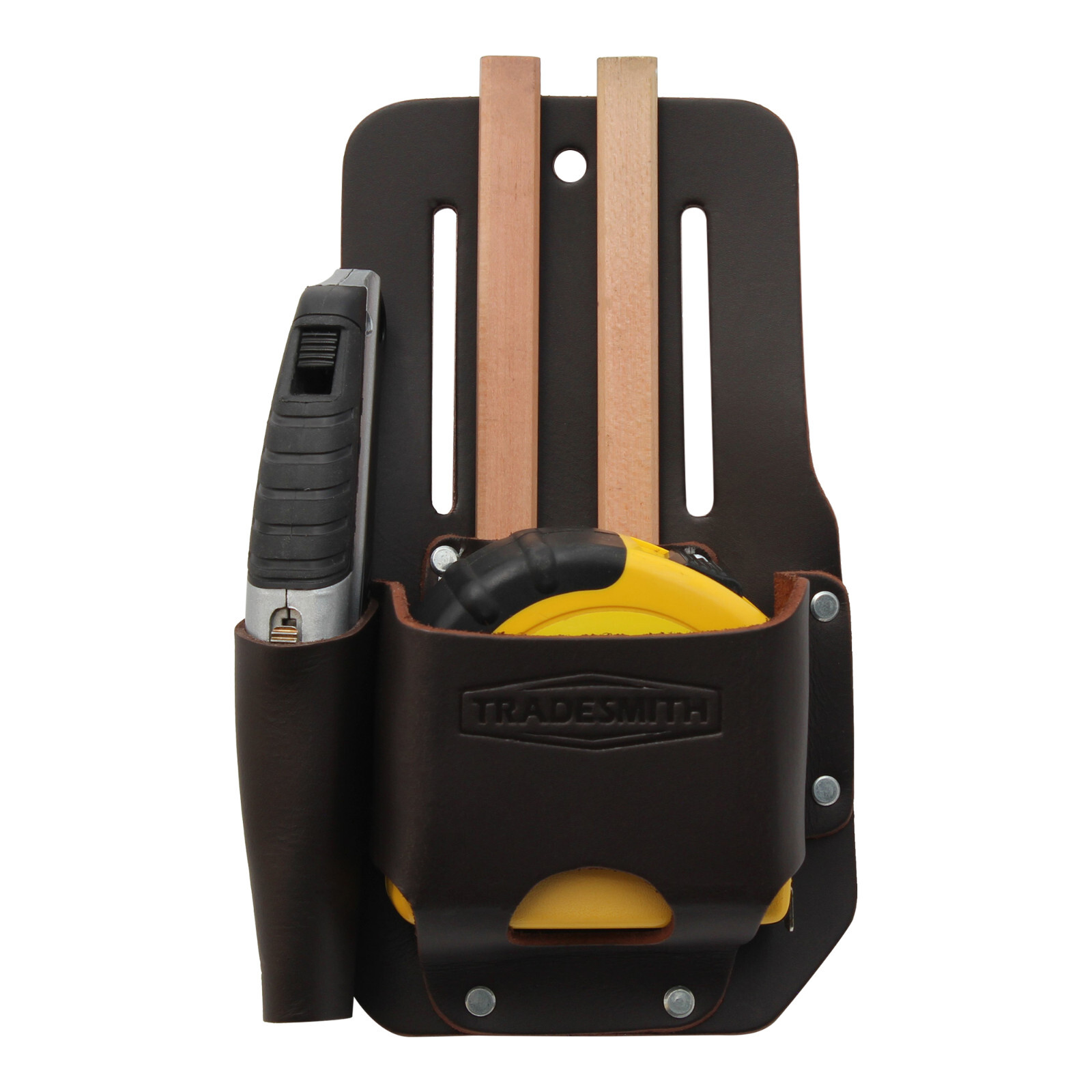TradeSmith TS4895- Leather Tape, Knife & Pencil Holder Pouch