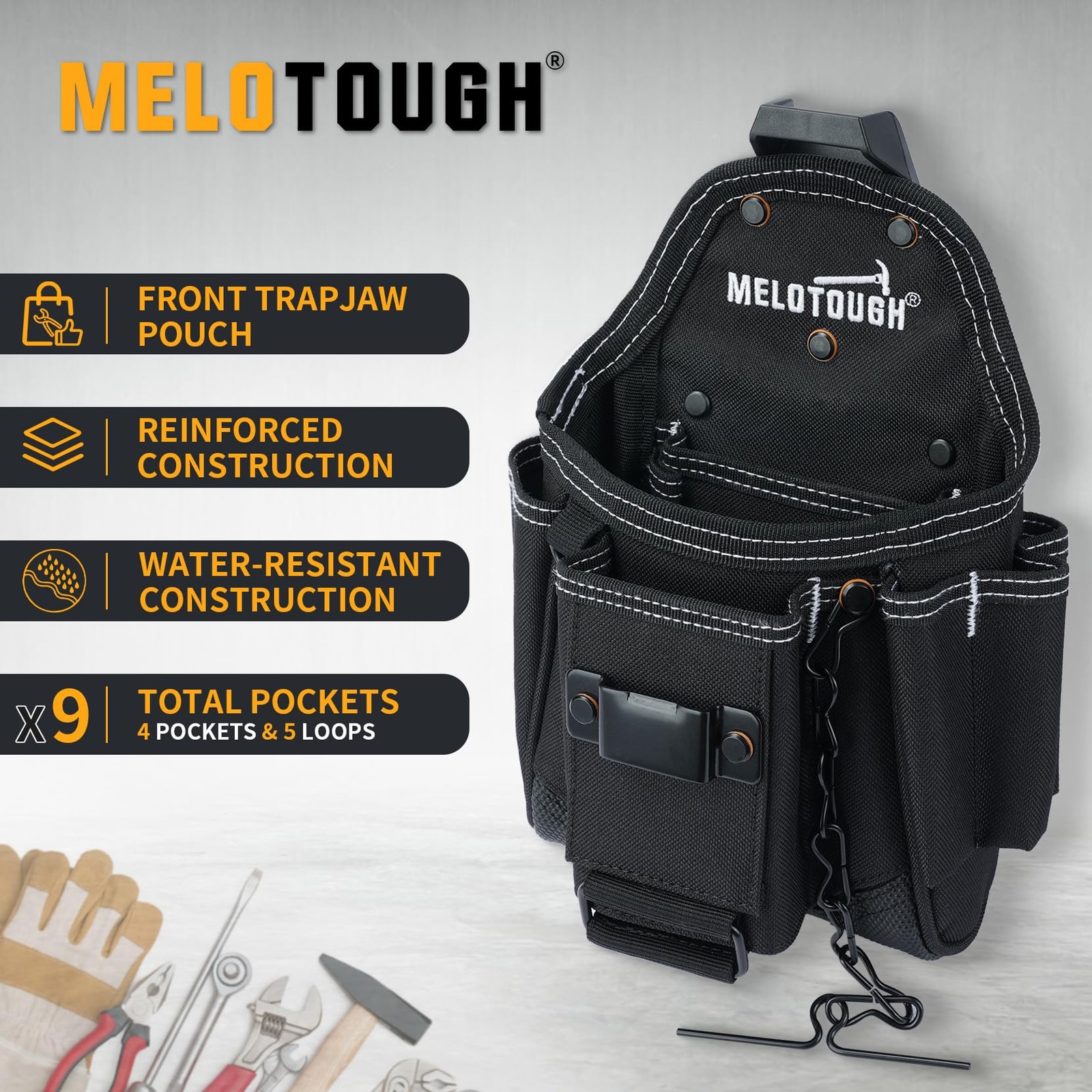 MELOTOUGH Professional Small Electrician Tool Pouch for Tool Belt Pockets wit…