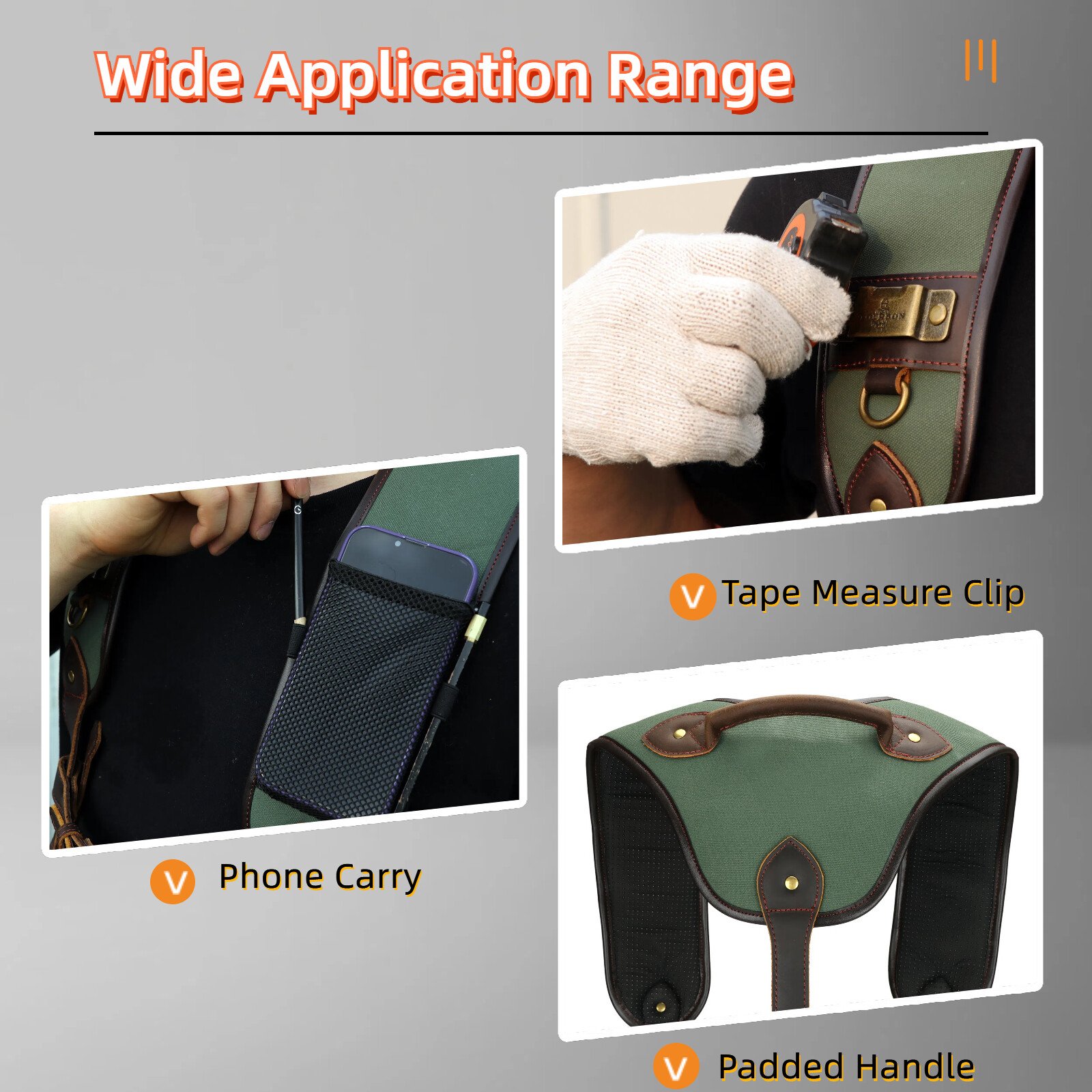 TOURBON Canvas Tool Harness Suspender Carpenter Rig Belt Contractor Holder Strap