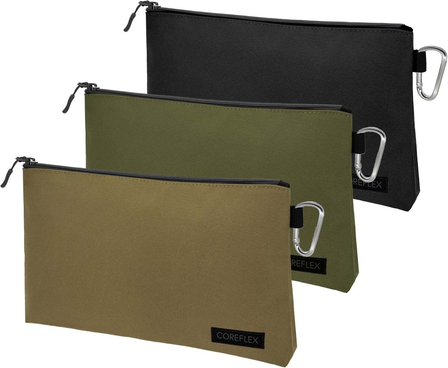 Compact Tool Bag Set, 12-Inch Zippered Pouches for Tools and Everyday Items