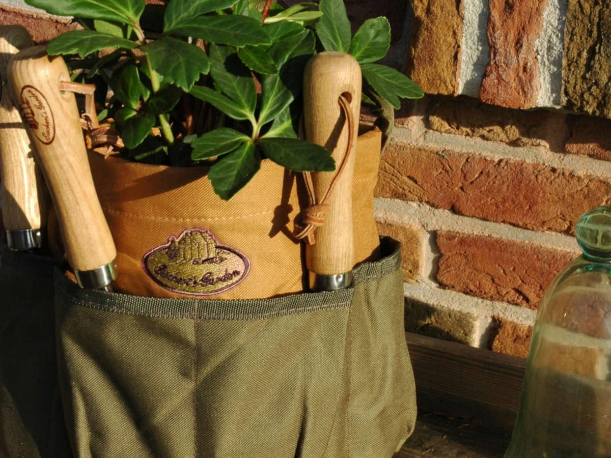 Canvas Round Tool Bag with Sturdy Handle – Perfect for Gardening Tools