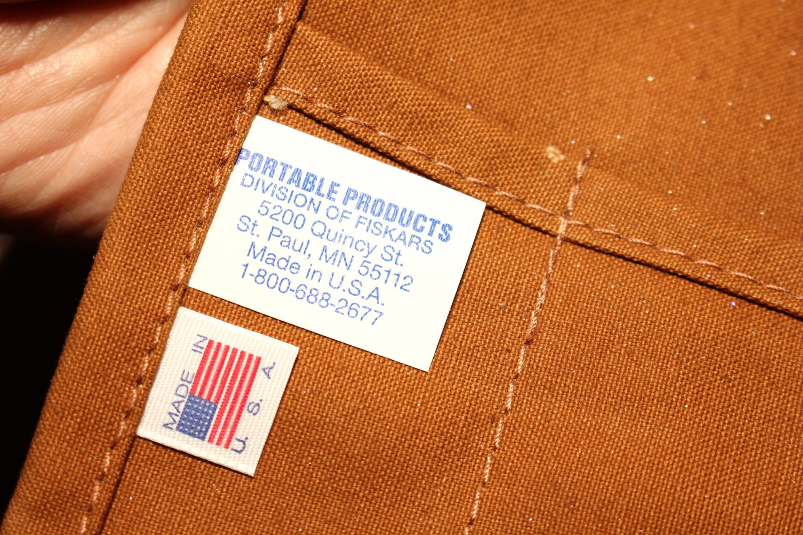 FISKARS Tan Canvas Tool Roll 18 Pockets 26″x20″ Brass Grommets Strap Made in USA