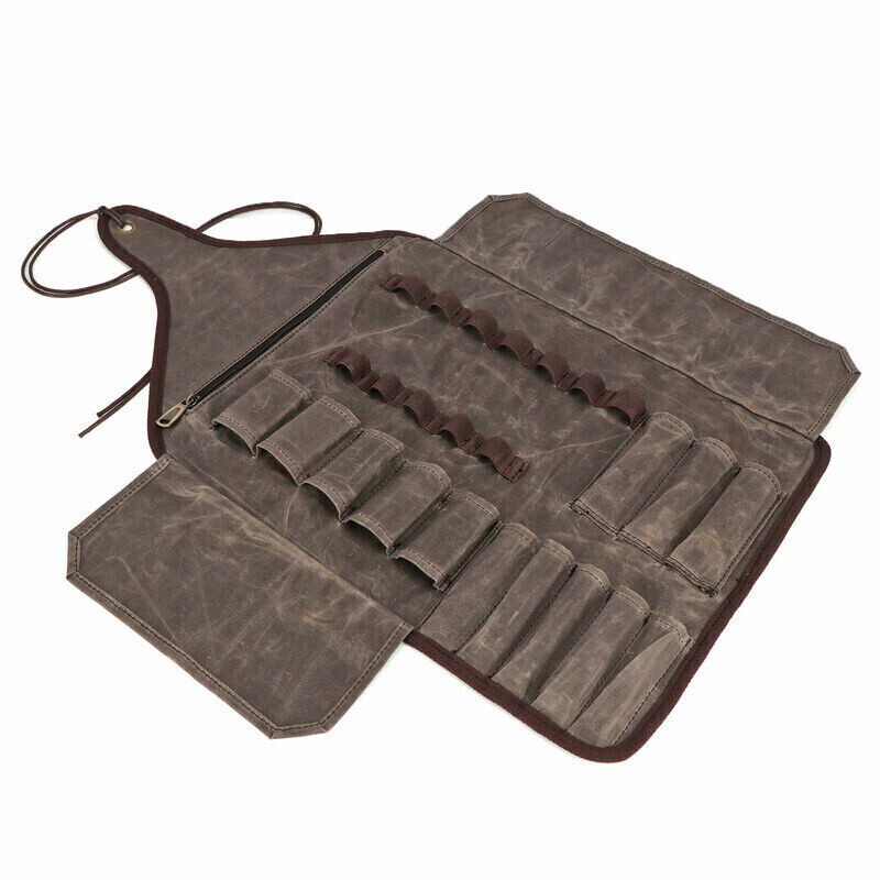 Canvas Tool Roll Spanner Carve Knife Wrench Storage Pouch Chisel Pocket-TOURBON