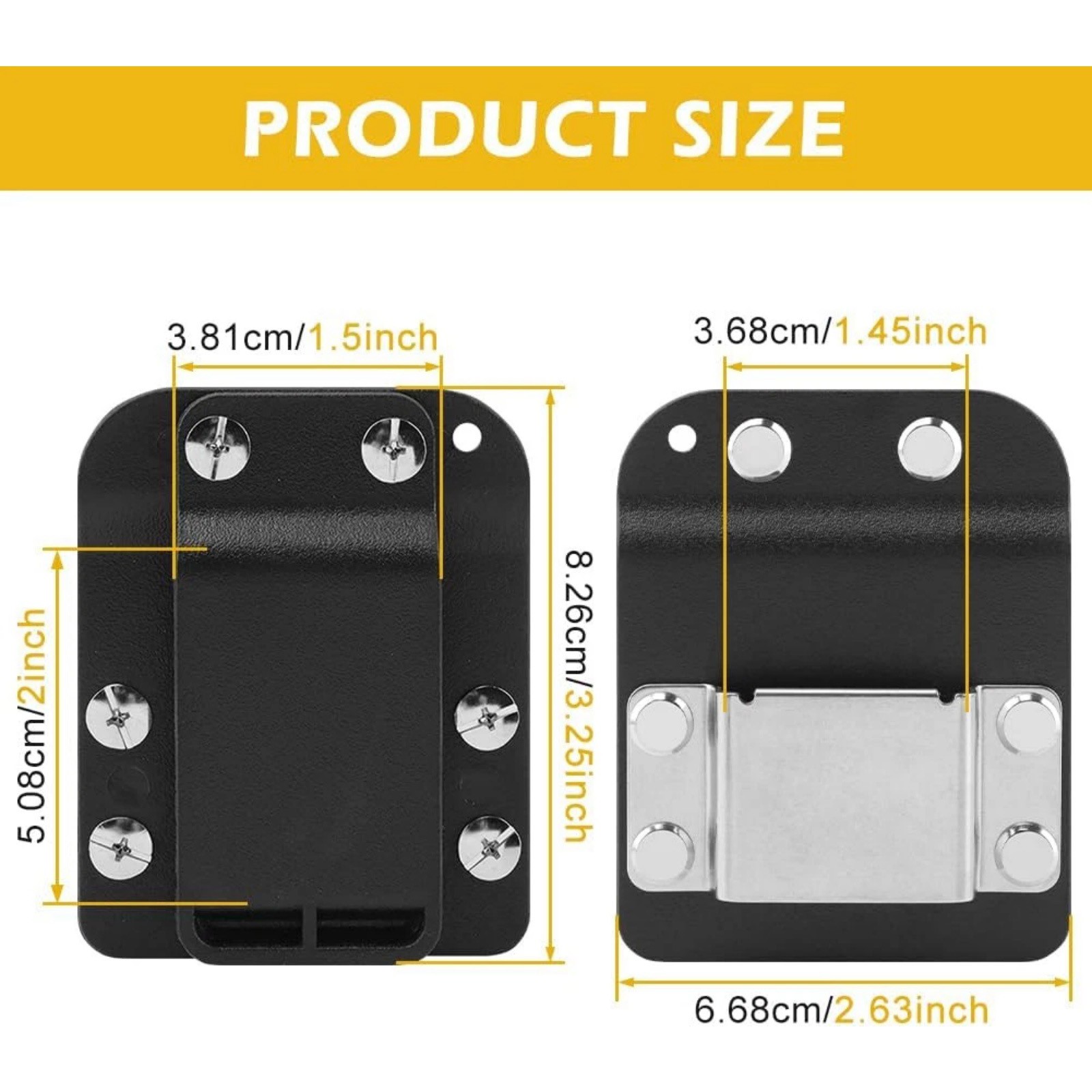 Metal Clip On Tape Measure Holder For Tool Belt Black Nylon Low Profile Holster