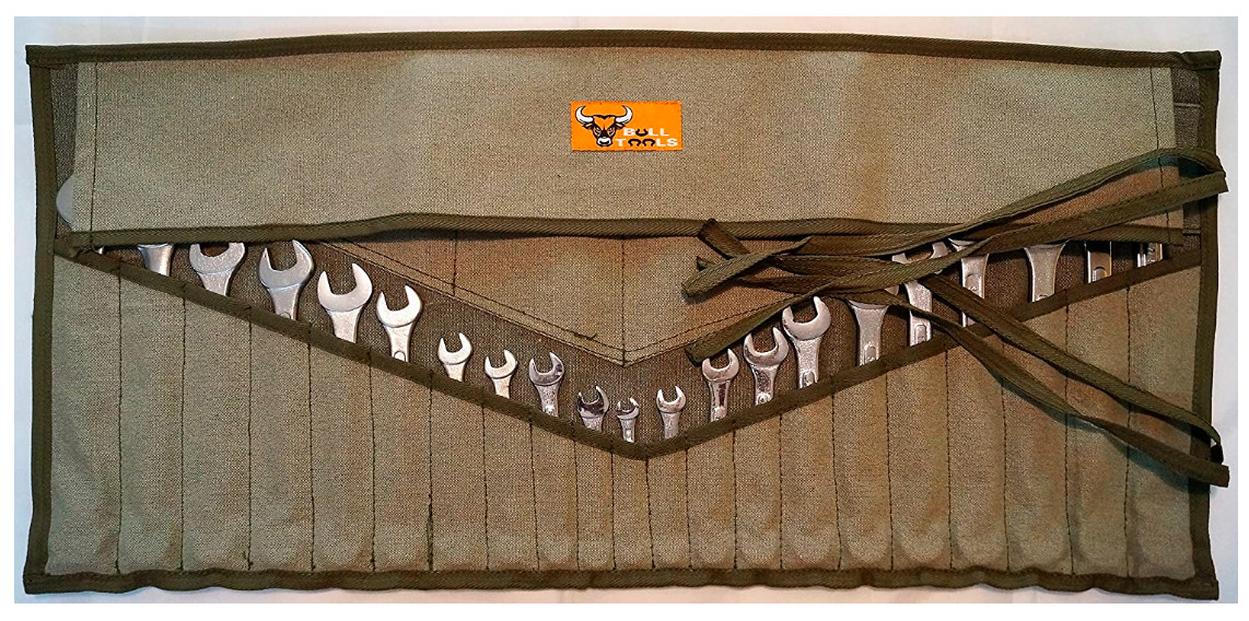 Roll Up Wrench Organizer Storage Wrap Pouch Bag Cotton Metric SAE Use 26 Pockets