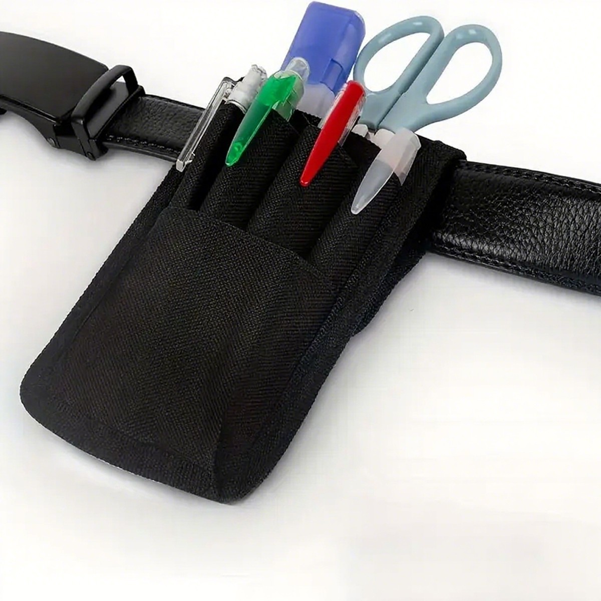 2pcs Black Tool Pouch with Belt Clip Small Tool Holder Pouch Min Work Organizer