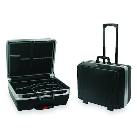 Westward 2Wlk1 Westward Rolling Tool Case, Aluminum, Black, 19 In W X 15 In D X
