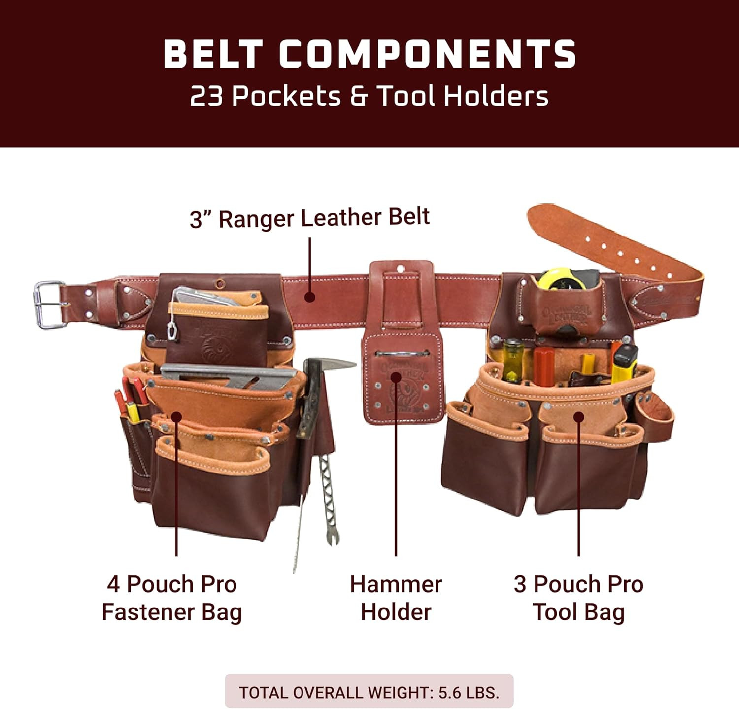 X-Large Seven Bag Framer Set – 23 Pockets, Premium Leather, Made in USA