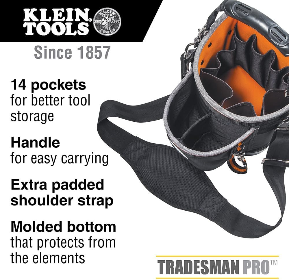 Durable Tool Bag with 14 Pockets & 11-Piece Hex Wrench Set Included