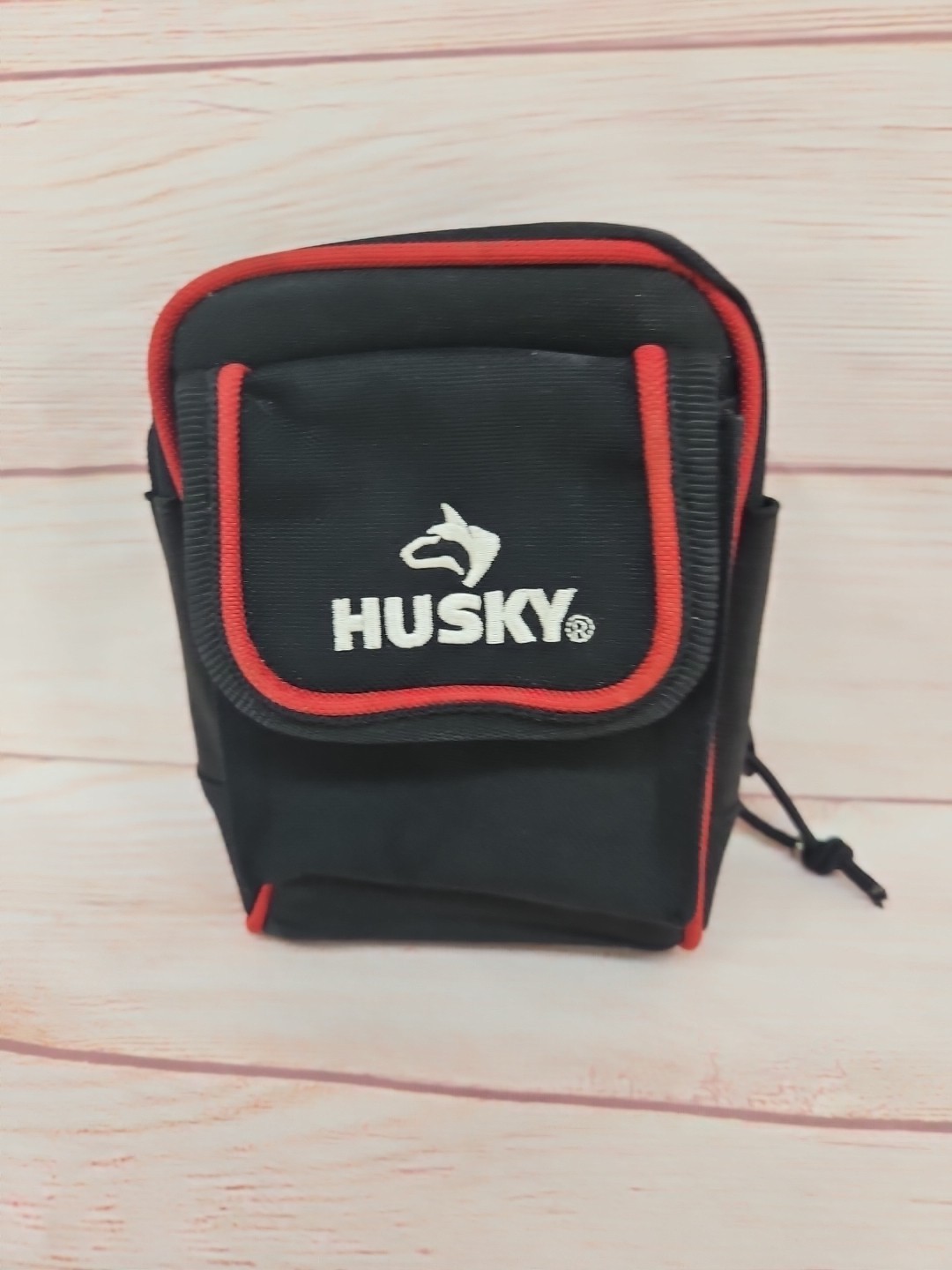 Husky 4.5 in. Clip-On Tool Belt Pouch | 3 Pockets | Durable 600D Polyester