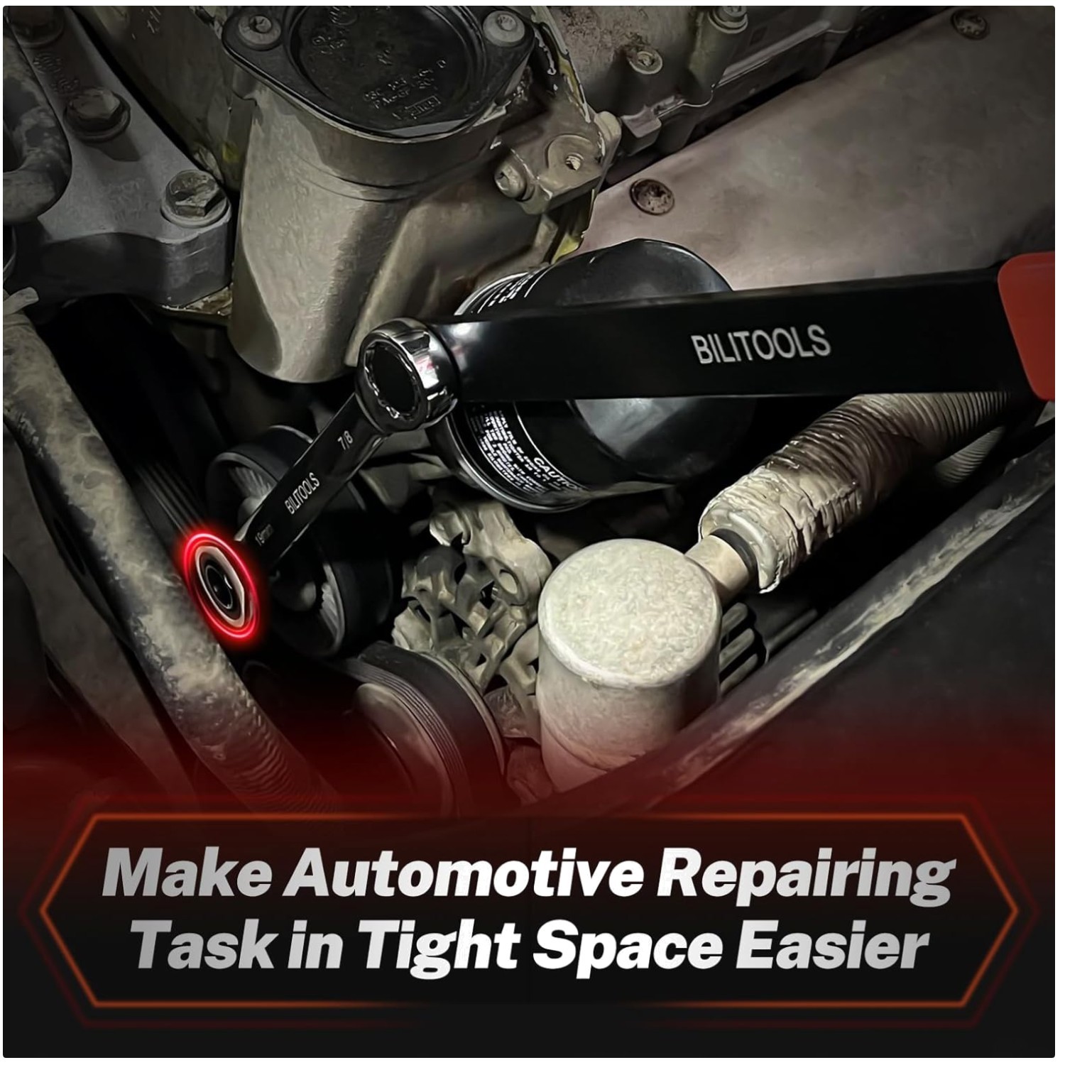 Serpentine Belt Tensioner Tool Set with Ratcheting Wrench