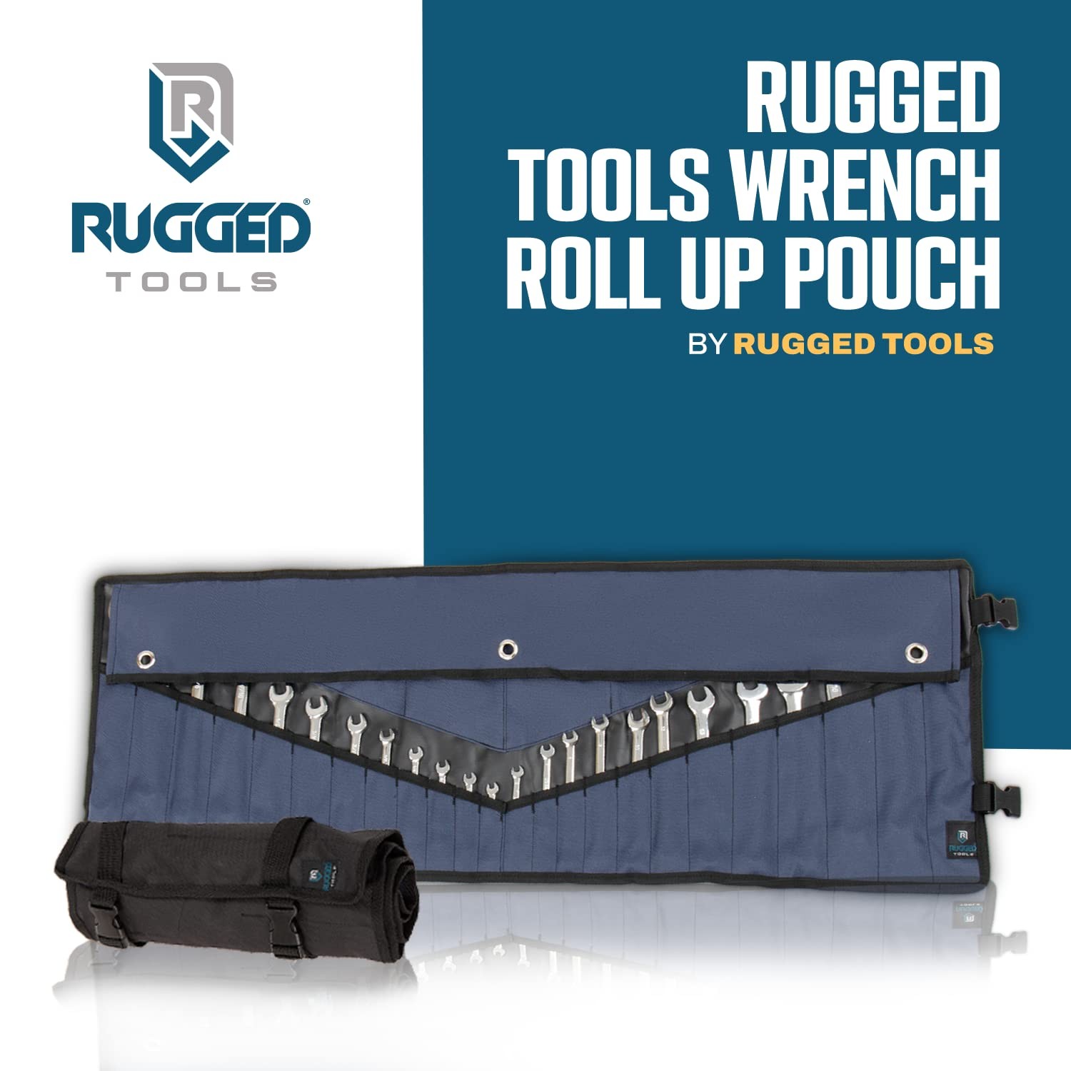 Wrench Roll Up Pouch – Wrench Organizer & Tool Holder With SAE & Metric Labels