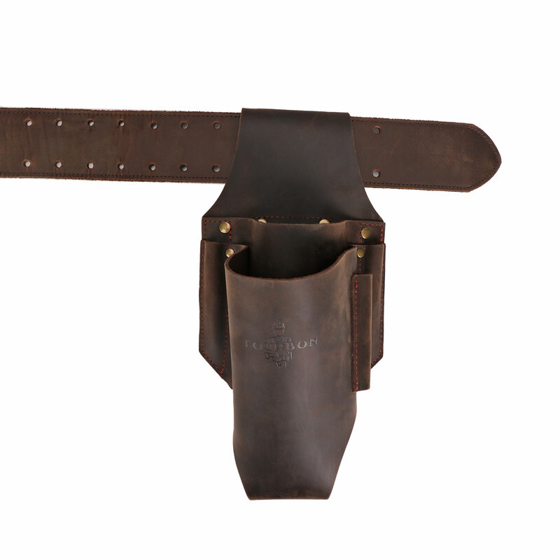 TOURBON Leather Tool Carrier Belt Pouch Felling Bucking Wedge Holster File Case