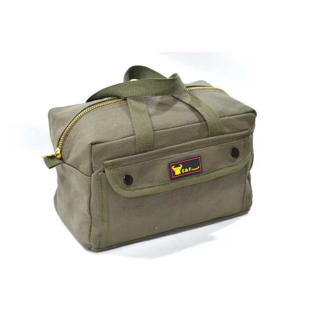 11 In. Government Issued Style Mechanics Heavy-Duty Tool Bag in Olive
