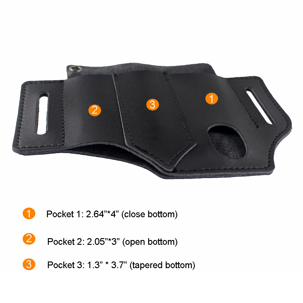 EDC Multitools Sheath Leather Sheath Knife Belt Sheath Flashlight Holster Holder
