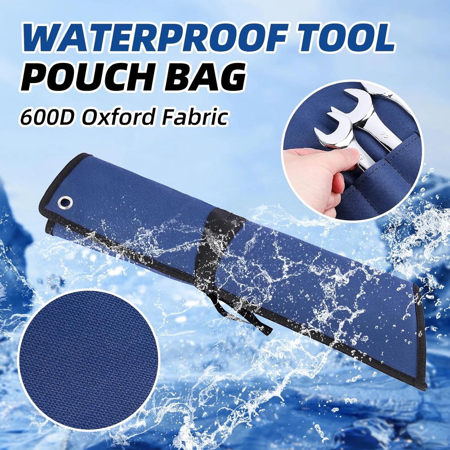 [NO TOOLS]ROCKCOON 16 Pockets Wrench Roll Organizer for 6-32mm Wrenches, Heavy D