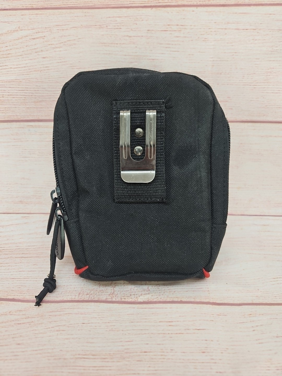 Husky 4.5 in. Clip-On Tool Belt Pouch | 3 Pockets | Durable 600D Polyester