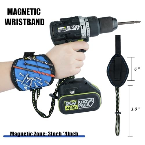 Drill Holster Set 3-in-1 with Magnetic Wristband Tool Belt & Bit Pouch Black
