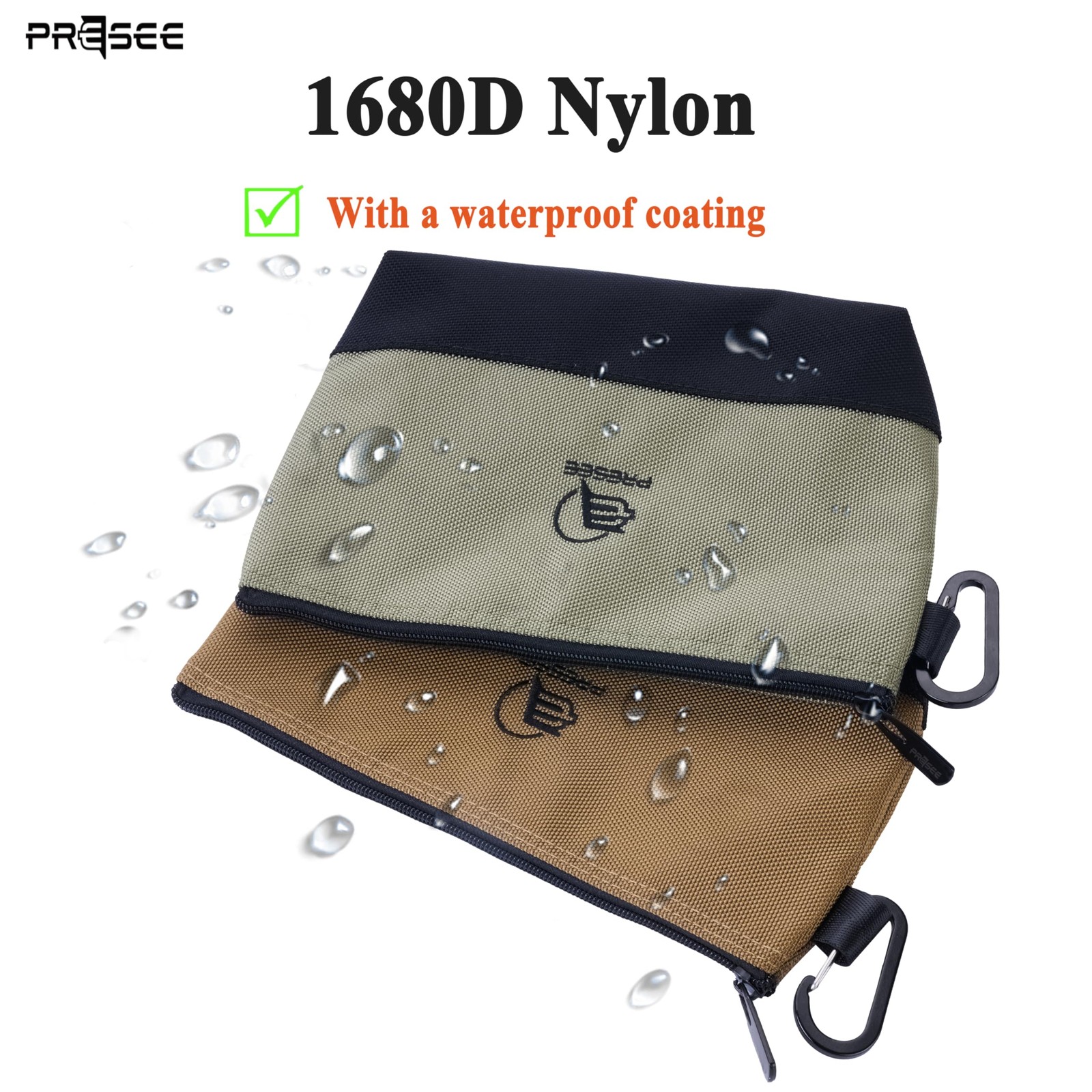 Tool Pouch Zipper Small Tool Bag Pouches Organizer Bag with Metal Carabiner, …