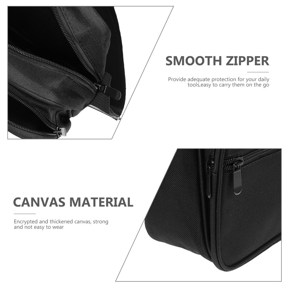 Tool Crossbody Bag Canvas Black Sturdy Material for Plumber Carpenter Contractor