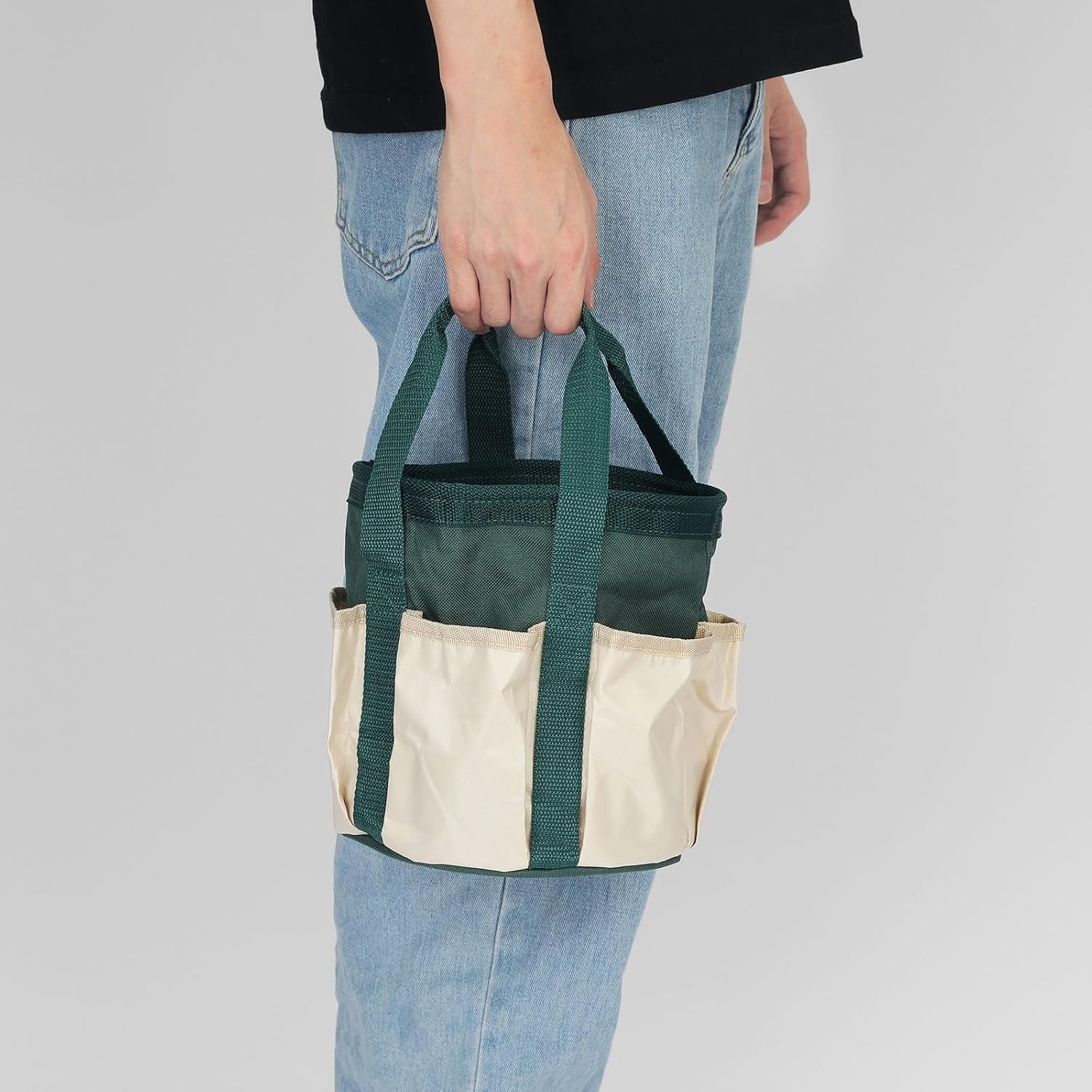 Small Garden Tool Bag Waterproof Oxford Tote Organizer Storage Carrier Green