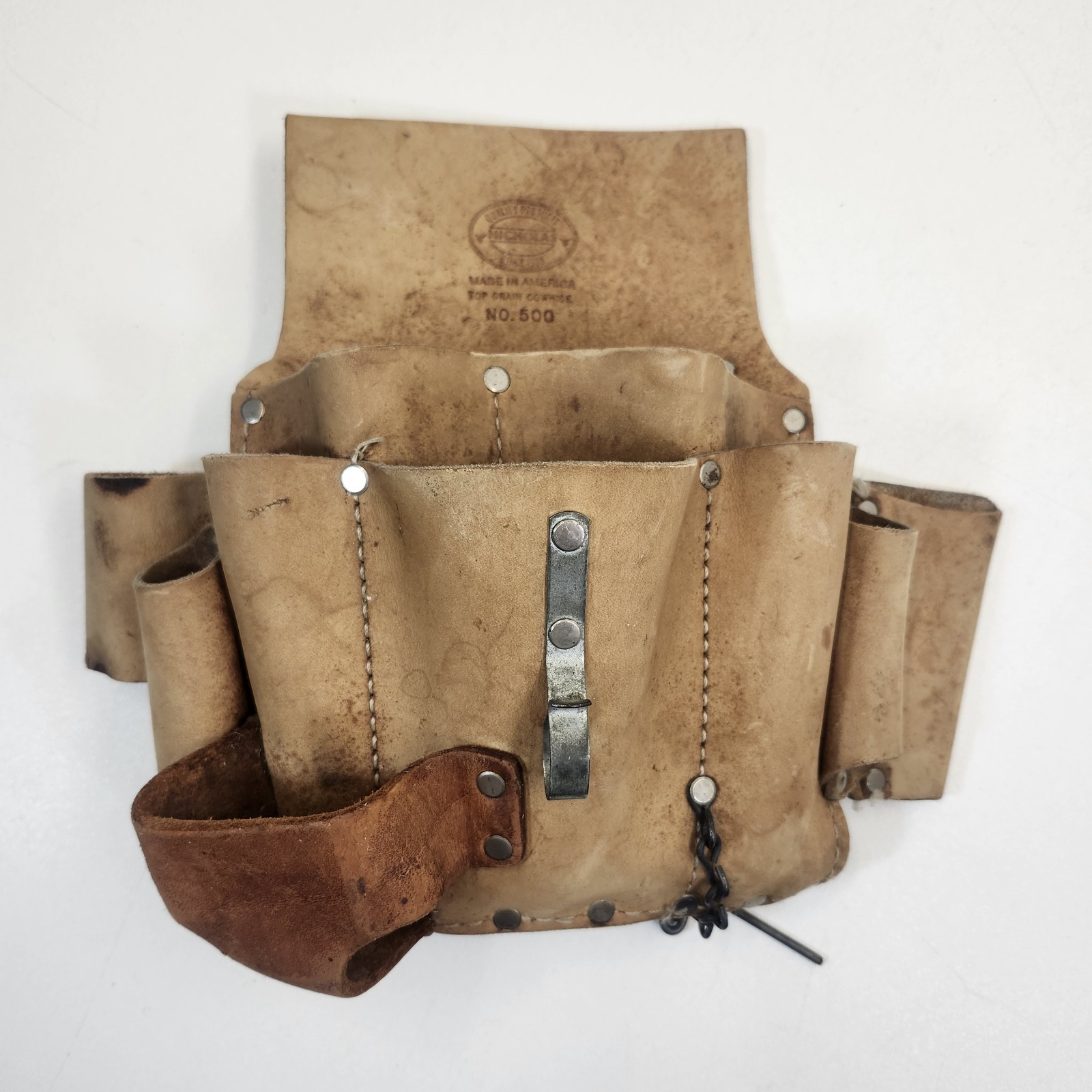 Nicholas Work Gear 500 Top Grain Cowhide Tool Belt Carpenter Pouch Bag USA Made