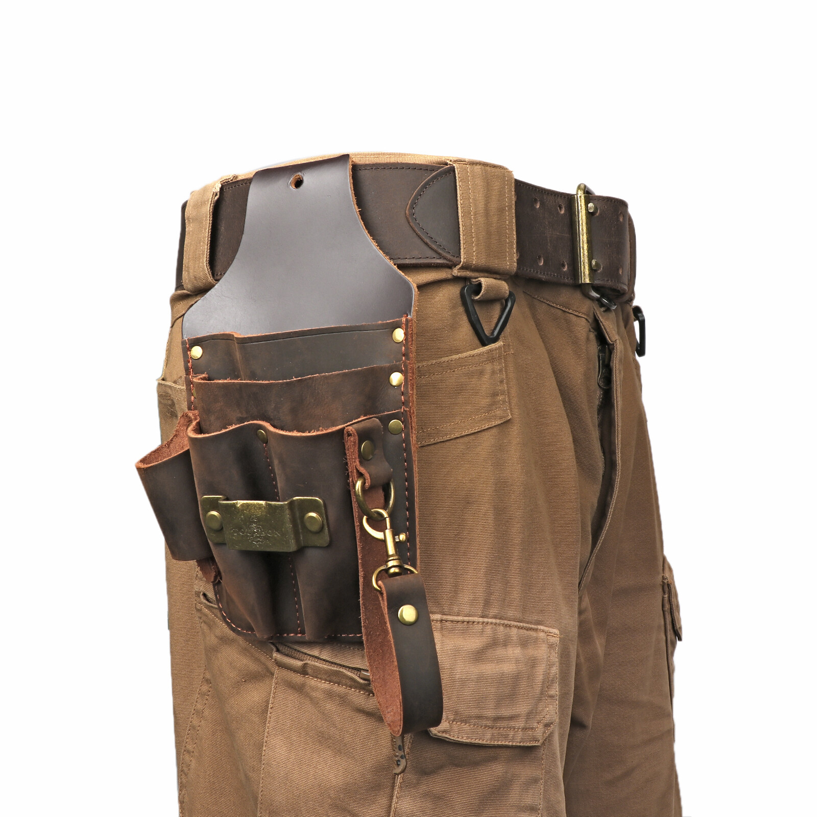 Tourbon Leather 5 in 1 Tool Holster Electric Tape Thong Carry Pouch Belt Holder