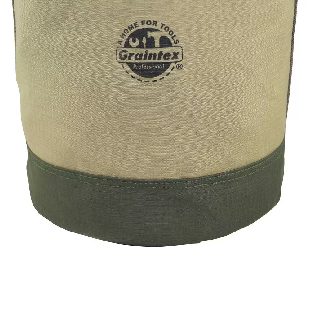 12 In. 1-Pocket Utility Tool Bucket in Khaki Green