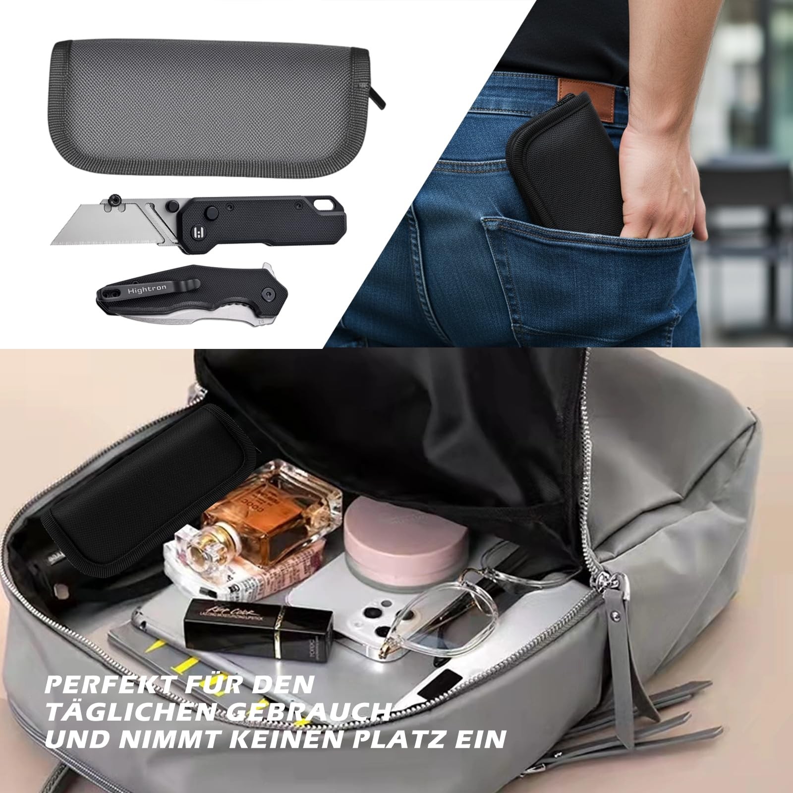 Zipper Pouch Storage Case for Single Folding Knife, Pocket Knife, EDC Tools