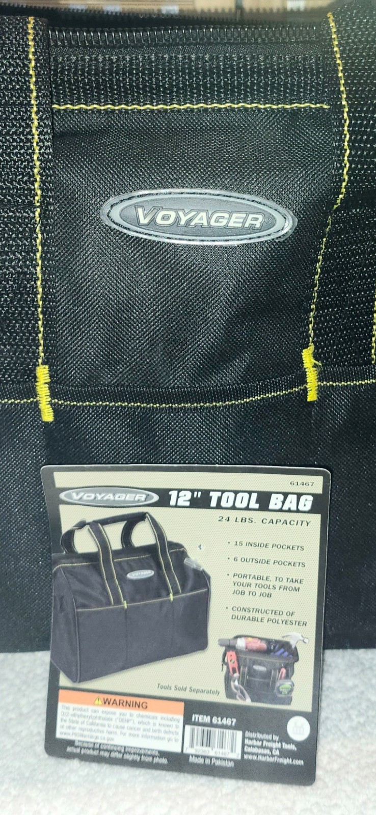 Voyager 12″ Portable Tool Bag with 21 Pockets and 24 lb Capacity Tool Bag – NEW