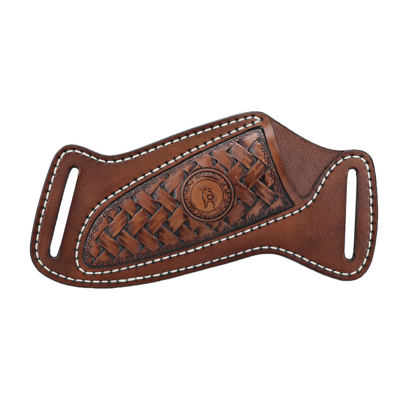 TOURBON Leather Engraved Fixed Blade Knife Sheath Belt Pouch EDC Knives Case