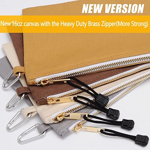 Utility Bag, Canvas Zipper Tool Bags – Heavy Duty White, Gray, Tan, Brown