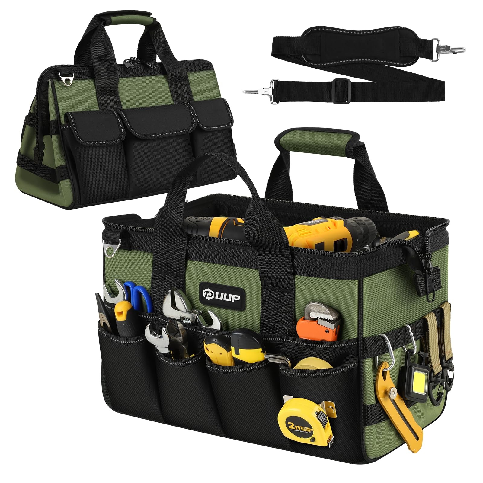 Uup Heavy Duty Tool Bag 15-Inch 16-Pocket Portable Empty Tool Organizer Big