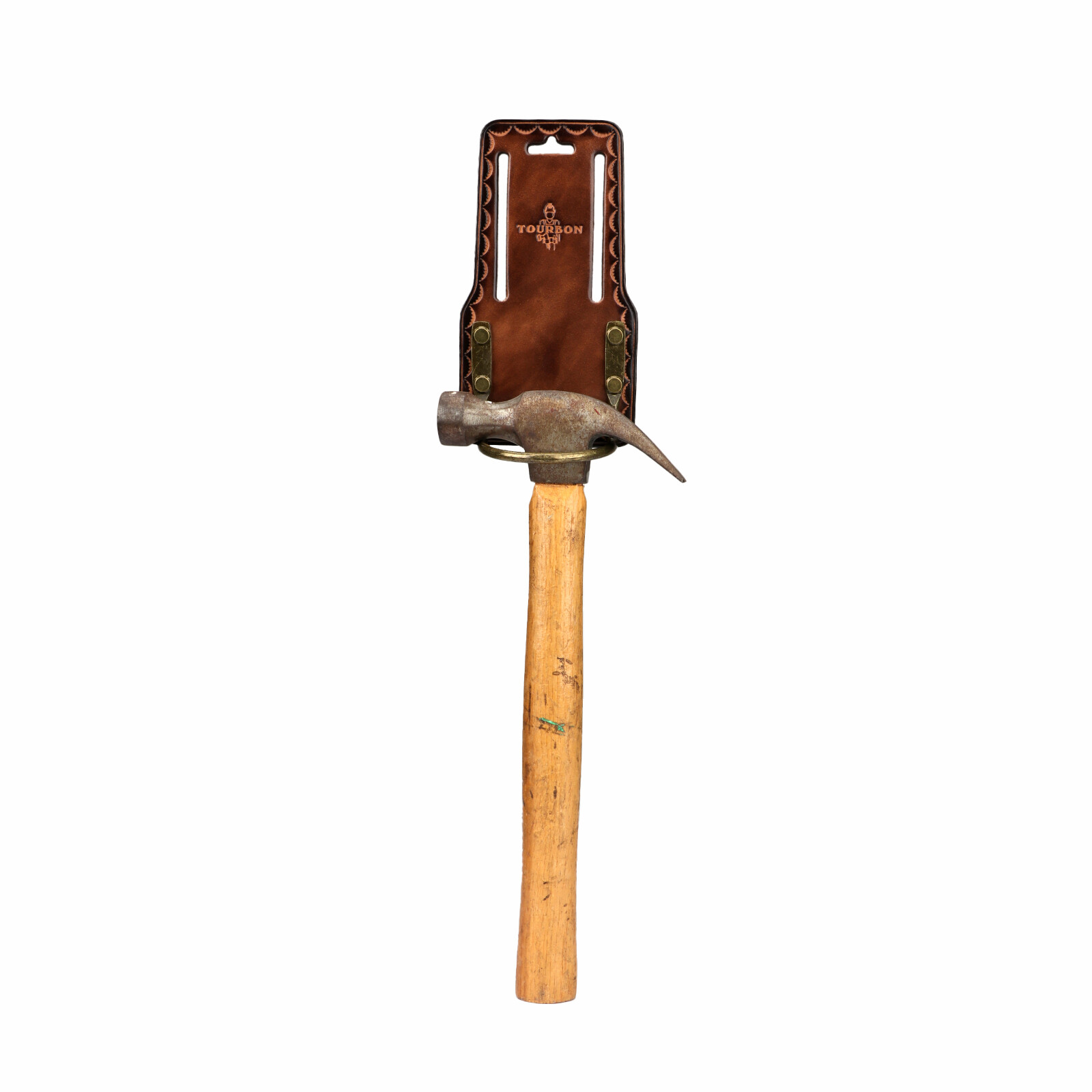 TOURBON Leather Hammer Hanger Drill Holder Axe Holster 3″ Belt Loop Heavy Duty