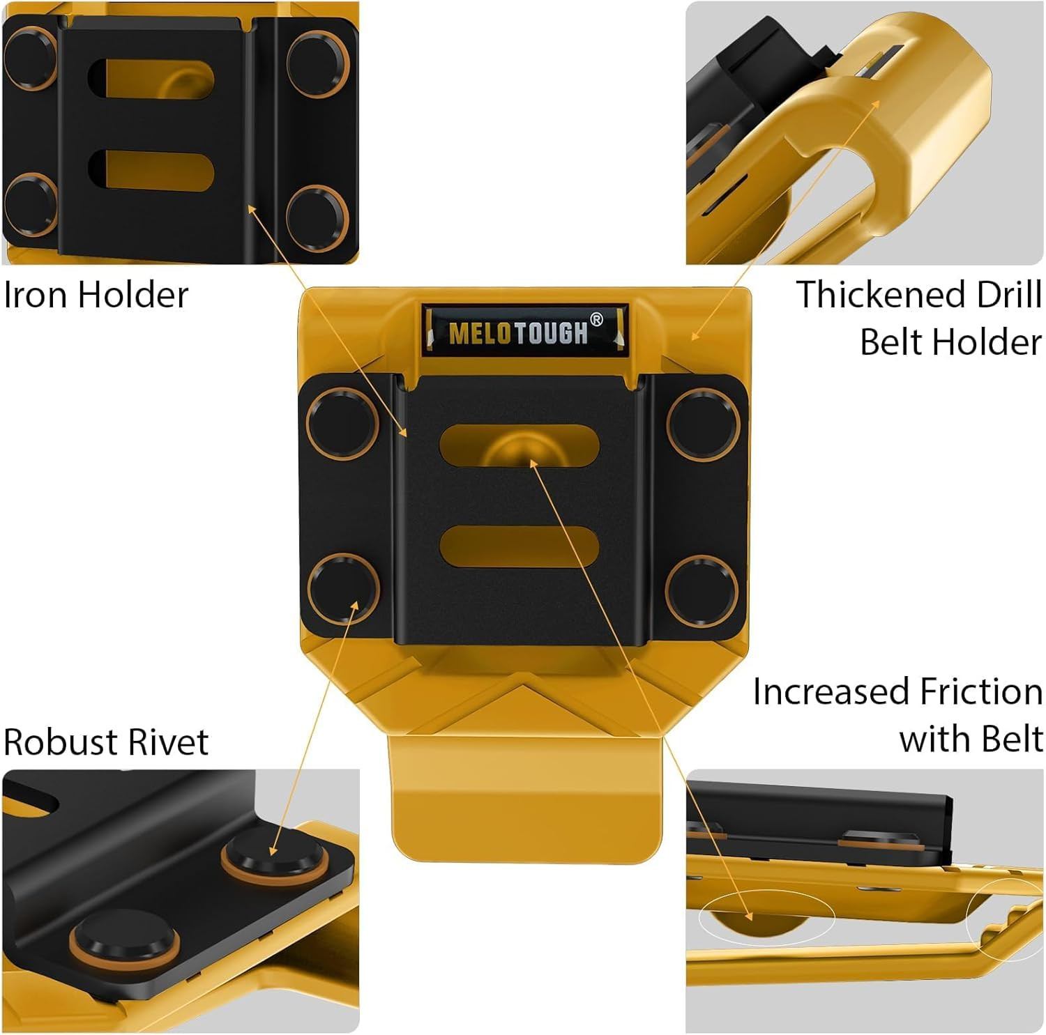 Drill Belt Clip,Drill Holder for Tool Belt,Measuring Tape Holder for Impact
