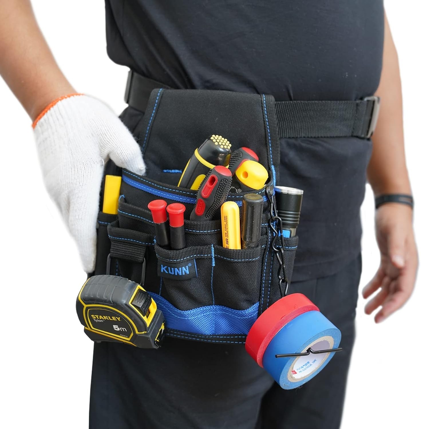 Durable Electrician Tool Belt Clip Pouch 13 Pockets