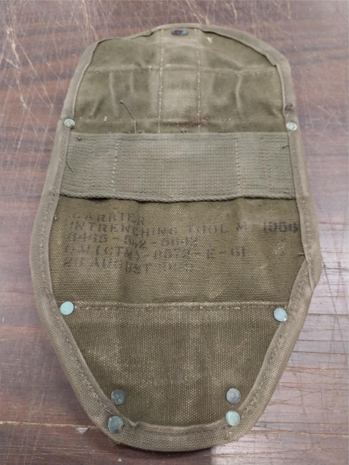 VTG US M1956 Canvas Leather Entrenching Tool Cover Shovel Carrier Military Army