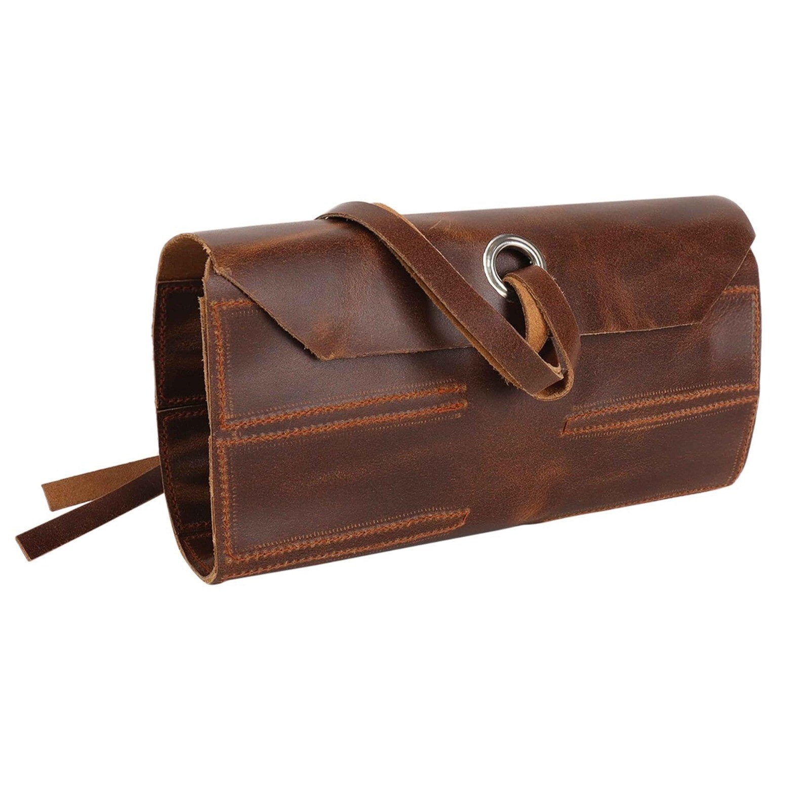 Leather Tool Roll Pouch – Wrench & Chisel Organizer Bag for Craftsmen Tools