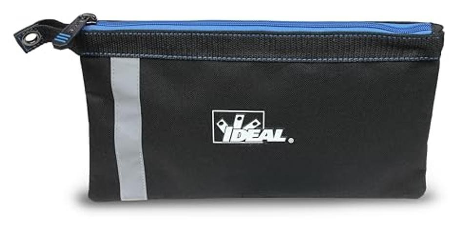 IDEAL Electrical Flat Zipper Tool Pouch, Black – Durable 12.5 X 7 Inches