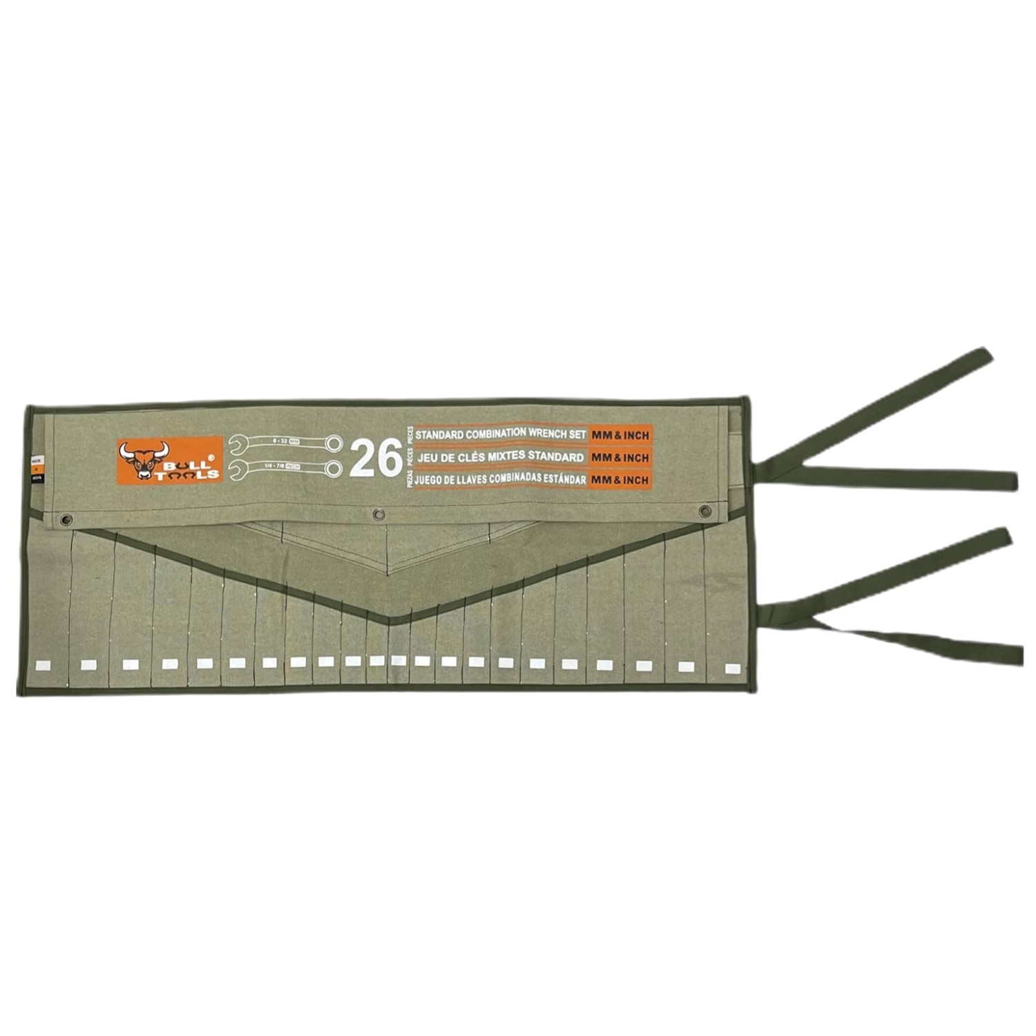 26-Pocket Wrench Roll Organizer, Cotton Canvas