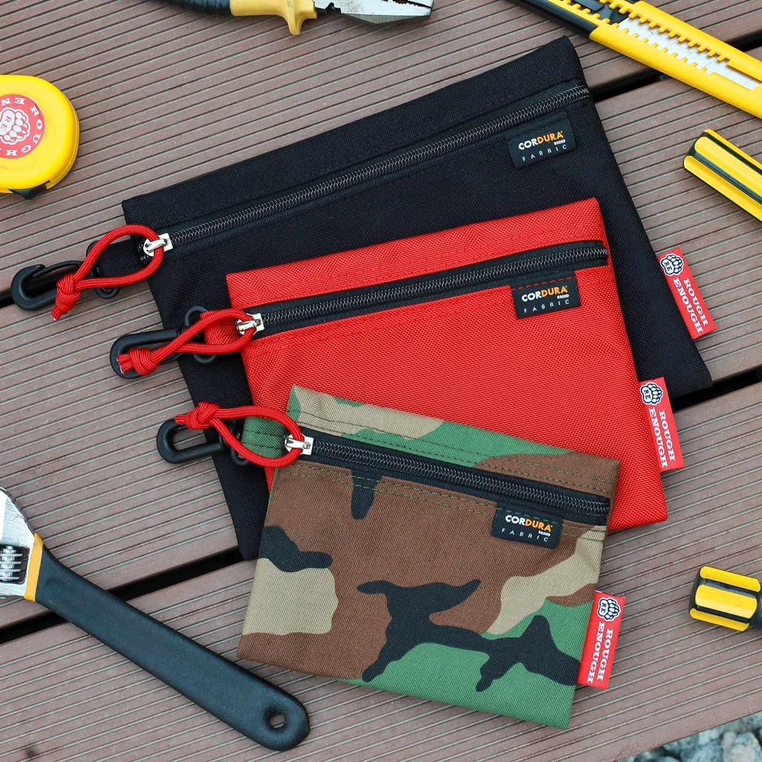 Rough Enough Small Tool Pouch Bag Utility Tools Small, Black, Red, Camo