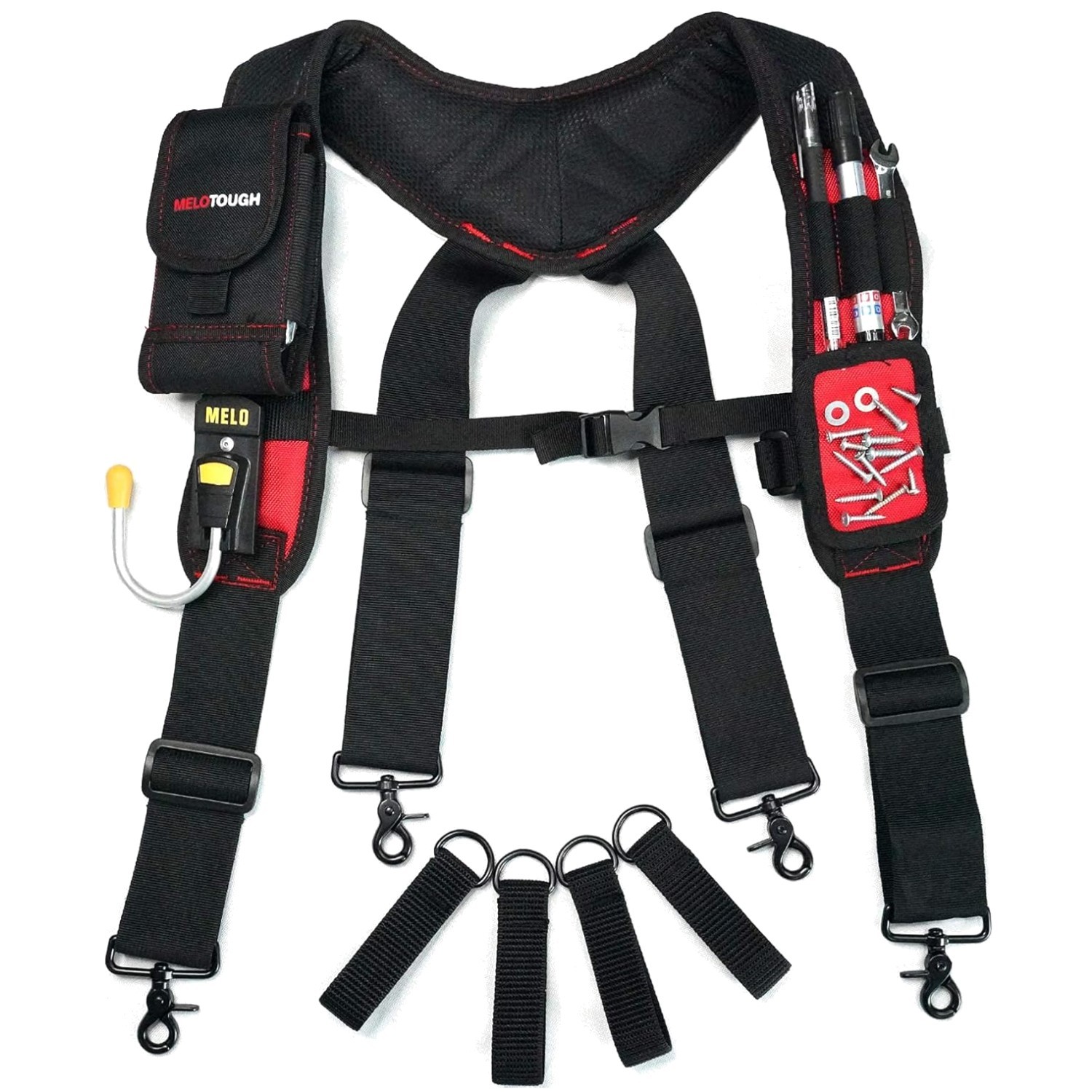 Durable Padded Work Suspenders with Magnetic Wristband