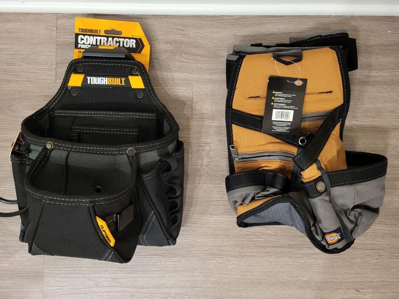 Reinforced Puncture-Resistant Tool Belt Pouch with 8 Pockets and Adjustable Belt